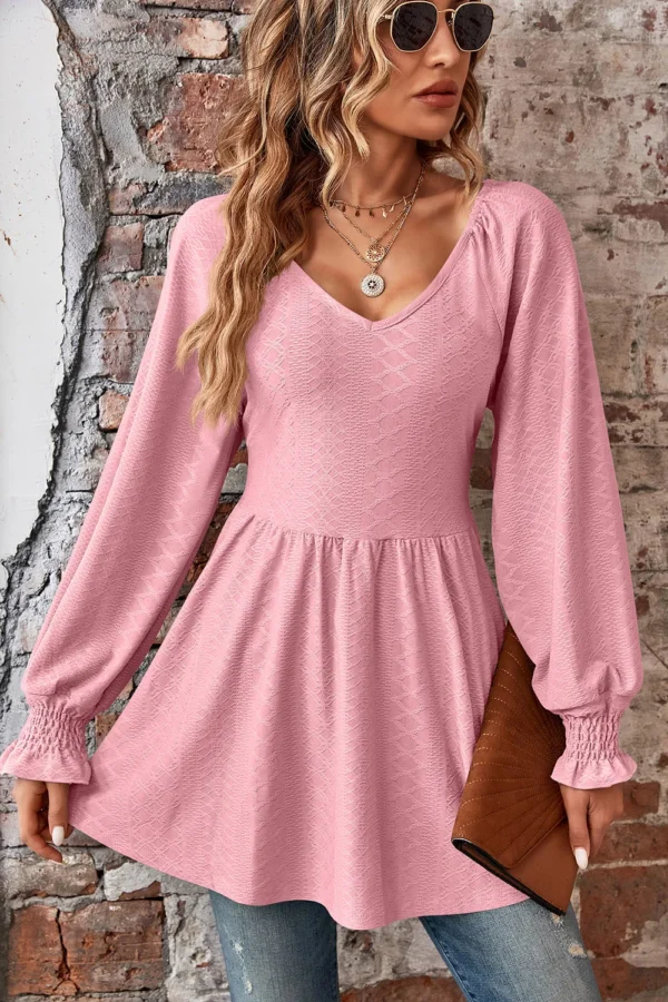 Jacquard  T-shirt top for women - Image 10