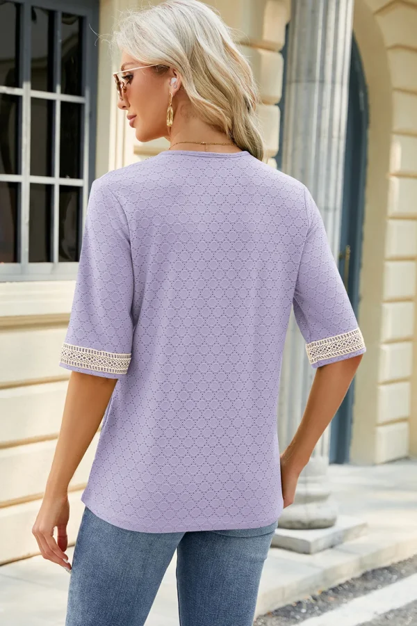 V-neck T-shirt top for women - Image 32