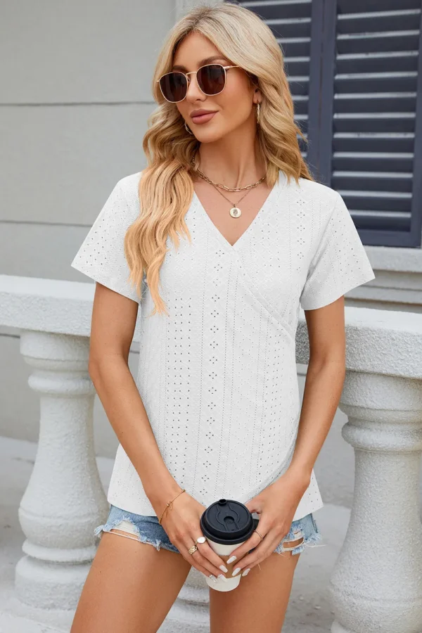 V-neck T-shirt top for women - Image 10