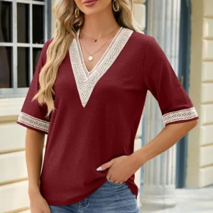 V-neck T-shirt top for women