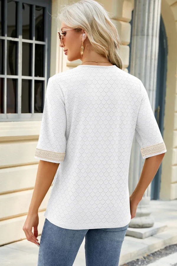 V-neck T-shirt top for women - Image 16