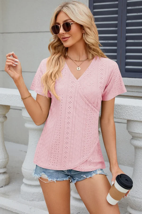 V-neck T-shirt top for women - Image 15