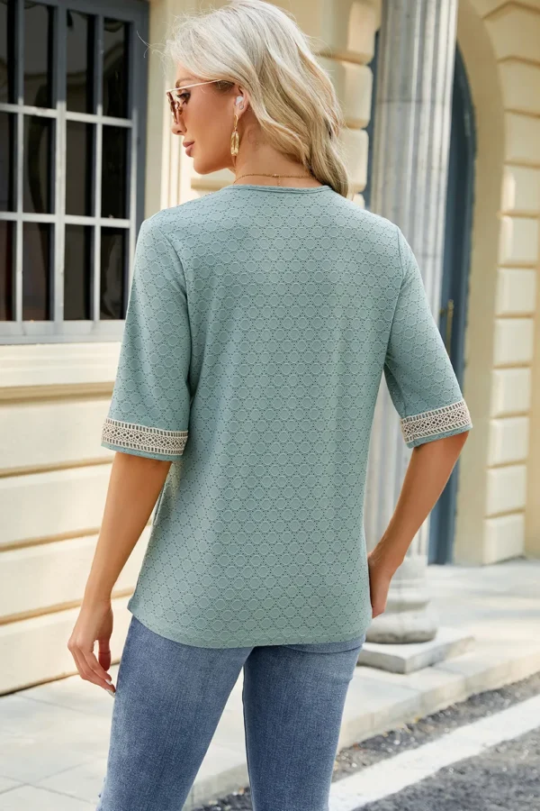 V-neck T-shirt top for women - Image 28