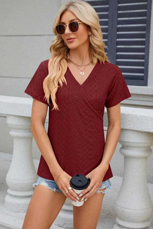 V-neck T-shirt top for women