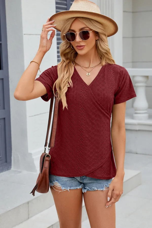 V-neck T-shirt top for women - Image 3