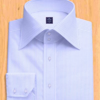 Blue and White Striped Dress Shirt