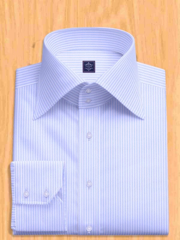 Blue and White Striped Dress Shirt