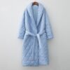 Maxi robe-length puffer coat in Sky Blue - Panache Bespoke