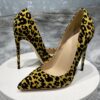 Synthetic Suede Flock Women Leaopard Pointy Toe High Heel Shoes Sexy Celebrity Party Stilettto Pumps 8cm 10cm 12cm - Image 26