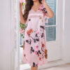 V-neck Long Dress Sleepwear for Women in Summer Large Size Homewear - Image 3