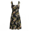 Style Floral Print Sleeveless Side Slit Tie Strap Back Strap Dress