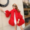 Europe and America women Mongolia Sheep fur sleeve and hem ladies loose outwear Genuine fur coat fashion New fur jacket - Image 7