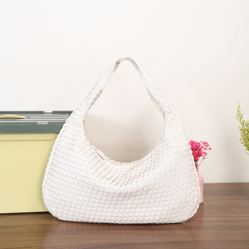 Women Large Leather Hobo Bag Handmade Woven Casual Female Handbag Big Capacity Patchwork Zipper Women Shoulder Bags - Image 14