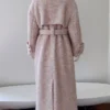 High Quality Slim Overcoat For Women Detachable Fur Collar Long Sleeve Belt Waist Thicken Elegant Coat - Image 4