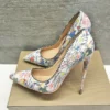 Women Floral Printed Extremely High Heels Pointed Toe Slip On Stilettos Chic Ladies Wedding Party Dress Shoes Pumps - Image 7