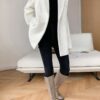 Fashion White Blazers For Women Notched Long Sleeve Patchwork Pocket Single Breasted Loose Blazer For Women - Image 5