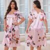 V-neck Long Dress Sleepwear for Women in Summer Large Size Homewear - Image 6