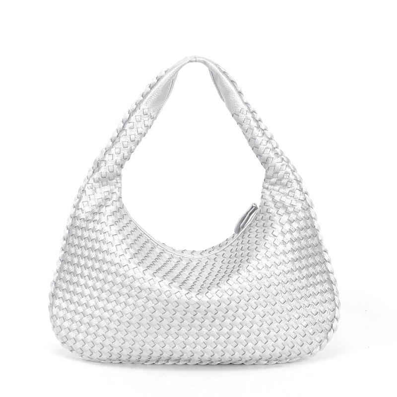 Women Large Leather Hobo Bag Handmade Woven Casual Female Handbag Big Capacity Patchwork Zipper Women Shoulder Bags - Image 11