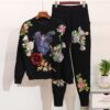 Autumn winter 2 piece set women Embroidery sequin knitted set - Image 9