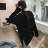 Solid Color Side Slit Long Sleeve T-Shirt for Women, Loose Fit Casual Top - Image 4