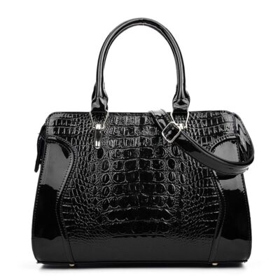 Fashion Crocodile Pattern Ladies Handbag Solid Color Shoulder Bag High Quality Leather