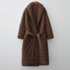 Robe-length quilted puffer coat in Khaki - Panache Bespoke