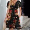 Style Printed Short Sleeve Round Neck Dress
