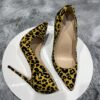 Synthetic Suede Flock Women Leaopard Pointy Toe High Heel Shoes Sexy Celebrity Party Stilettto Pumps 8cm 10cm 12cm - Image 2