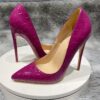 Tikicup Purple Croc-Effect Women Sexy Pattern Extremely High Heels Slip On Pointed Toe Stiletto Pumps Ladies Chic Party Shoes