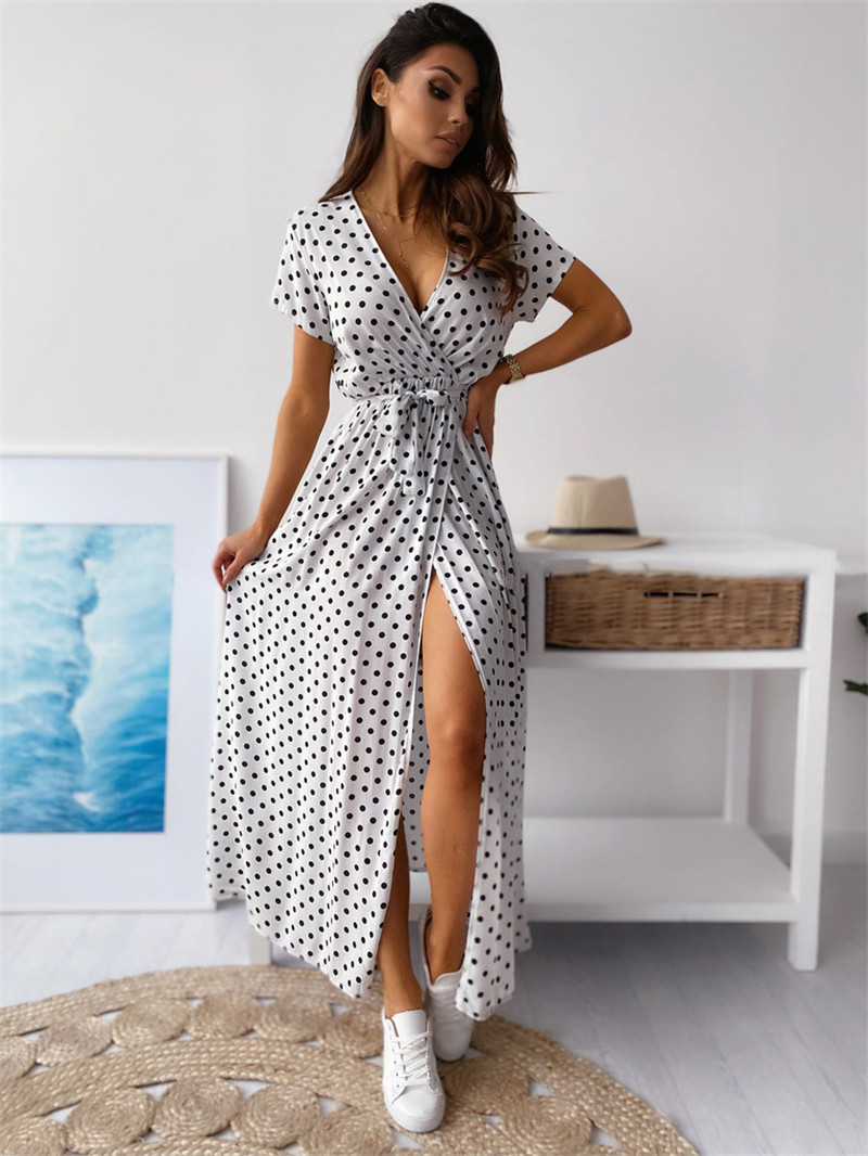 Summer New Print Polka Dot Long Dress For Women - Image 2