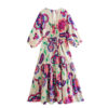 Style Printed Chiffon Dress for Women, Casual Classic Fashion Dress - Image 2