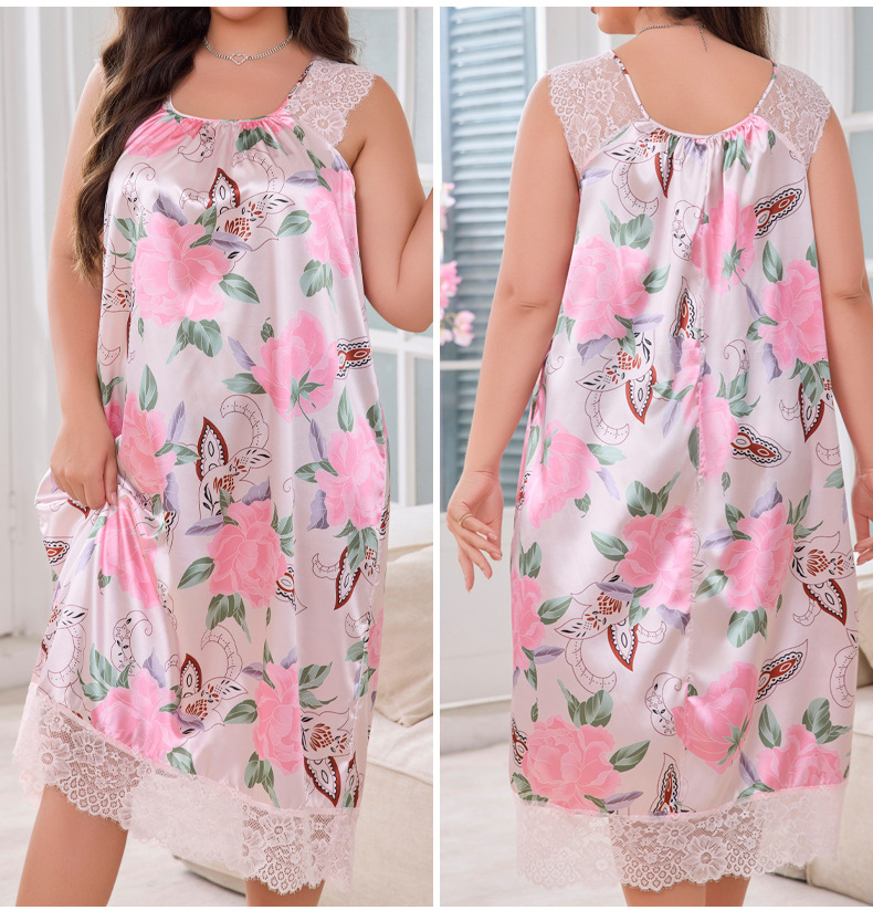 Plus Size New Hot Selling Women's Short Sleeve Nightgown Loose Casual Romantic Homewear - Image 6