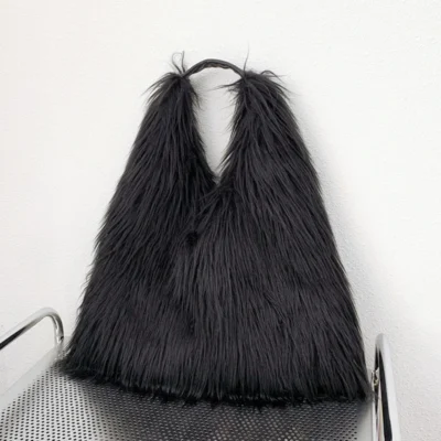 Fluffy Plush Women Shoulder Bag Soft Faux Fur Bags for Women Overlarge Handbag Winter Puffy Hobo Designer Shopper Tote