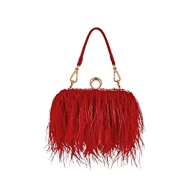 Women's Evening Bags Trend New Brand Ostrich Hair Banquet Bag Luxury Designer Handbags Fashion Chain Shoulder Bags Clutches