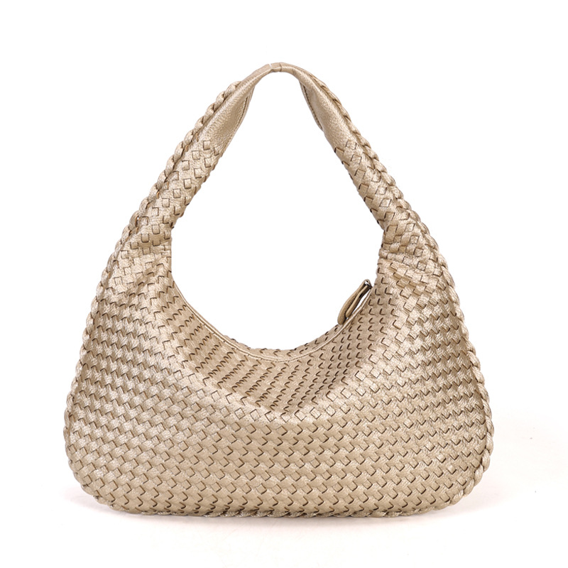 Women Large Leather Hobo Bag Handmade Woven Casual Female Handbag Big Capacity Patchwork Zipper Women Shoulder Bags - Image 10