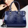 Fashion Crocodile Pattern Ladies Handbag Solid Color Shoulder Bag High Quality Leather - Image 3