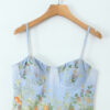 Bohemian Vacation Style Printed Linen-Like Strap Dress for Women - Image 3