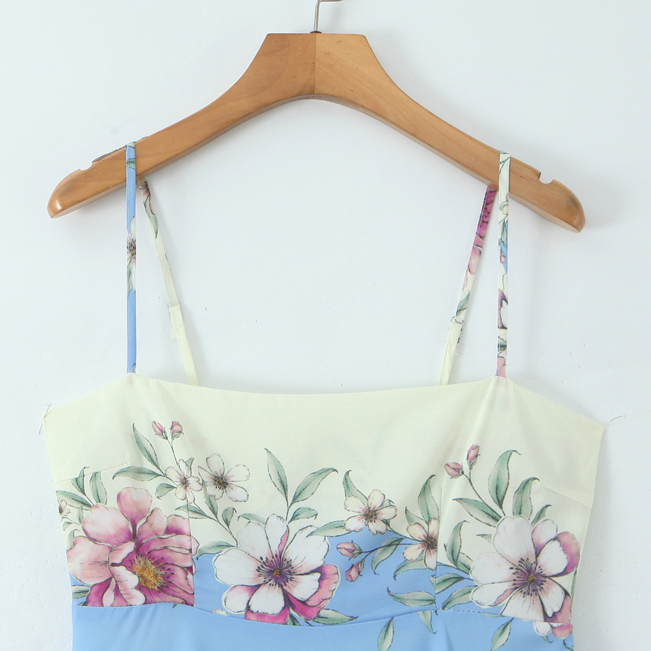 Fashion Resort Style Slim Fit Printed Sleeveless Strap Dress for Women - Image 3