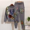 Autumn winter 2 piece set women Embroidery sequin knitted set - Image 10