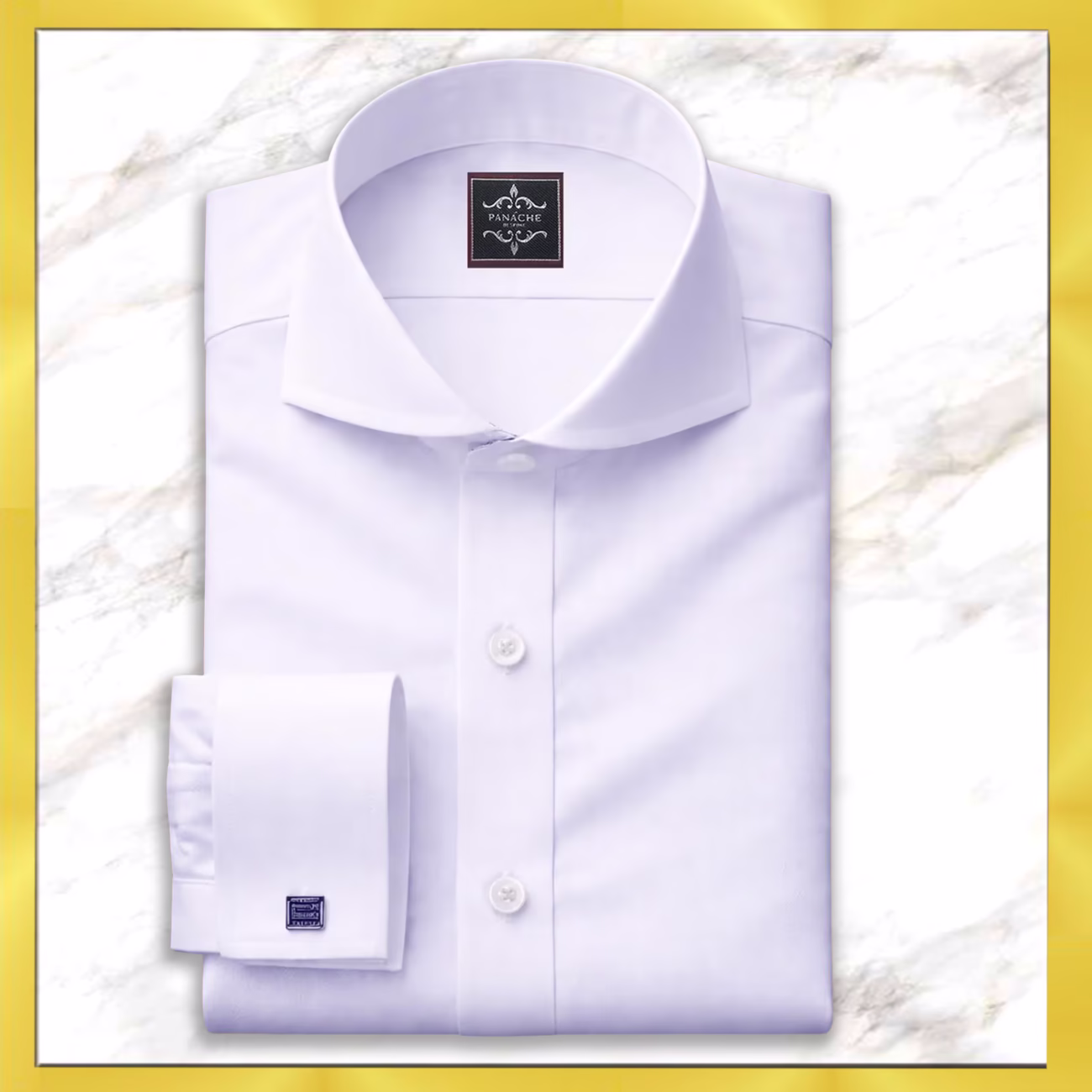 Cutaway Collar White Dress Shirt