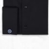 Black Men’s Dress Shirt Cutaway Collar French Cuffs