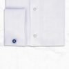 White Dress Shirt Mens by Panache Bespoke, made from luxury white herringbone Giza cotton with a cutaway collar, 3-inch collar wings, French square cuffs, smooth back, French placket front, and no pocket for a clean formal business, wedding, groom, office, and event look.