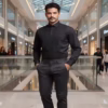 Men's black tuxedo shirt with chevron pintuck front – Panache Bespoke