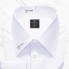 Men’s High Collar White Dress Shirt with French Cuffs – 100% Giza Cotton Poplin - Image 2